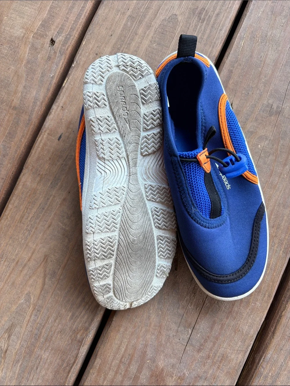 Speedo Blue and Orange Slip-On Water Shoes